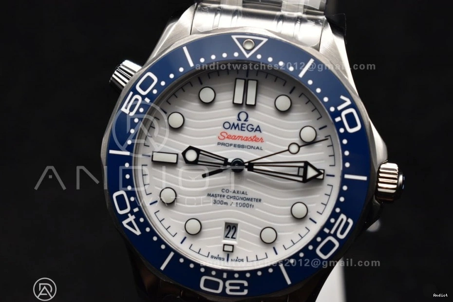 White A2824 Ceramic 1:1 Bracelet SS Edition Blue Seamaster Bezel on 300M SS Dial Diver VSF Best 1219